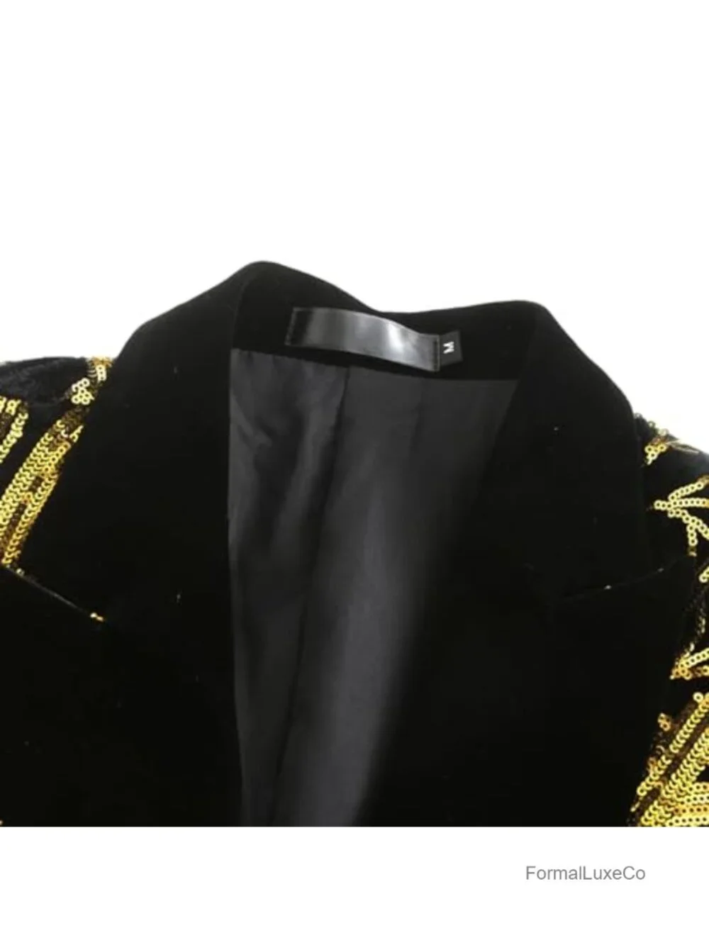 Men's Sequin Blazer Slim Fit Velvet Tuxedo Sport Coat with Peak Lapel for